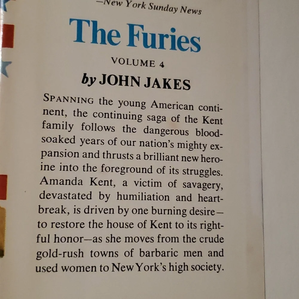 Vintage collectible hardcover book The Furies by John Jakes Volume 4